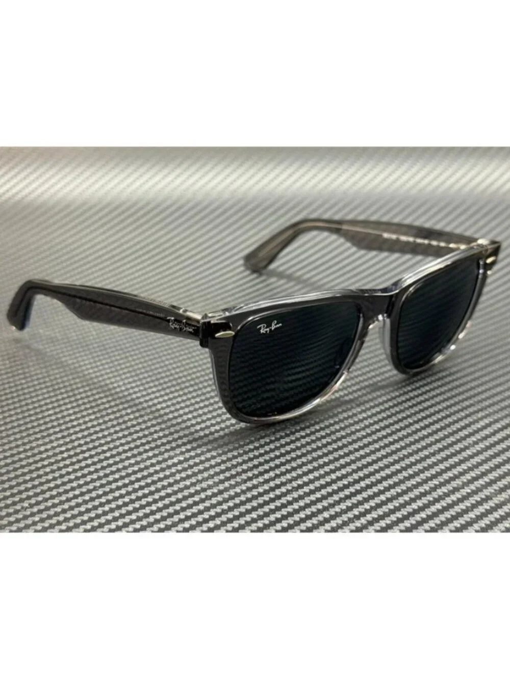 New Ray-Ban Men Grey Transparent Sunglasses 50-18-150